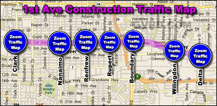 1st Ave E at Renfrew St Traffic Zoom Map