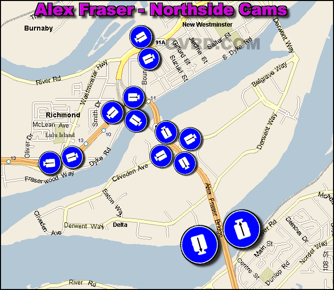 Alex Fraser Bridge North Side Traffic Cams