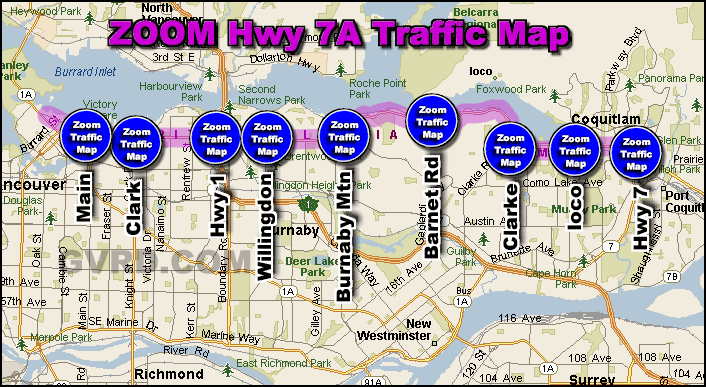 Hwy 7A at Clark Dr Traffic Zoom Map