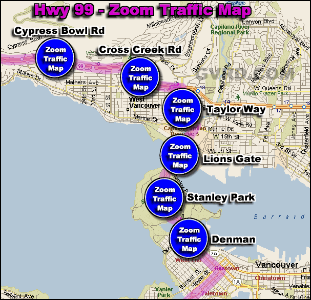 Hwy 99 and Stanley Park Traffic Zoom Map