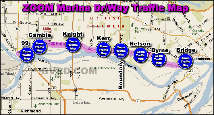 Marine Way at Nelson Ave Traffic Zoom Map