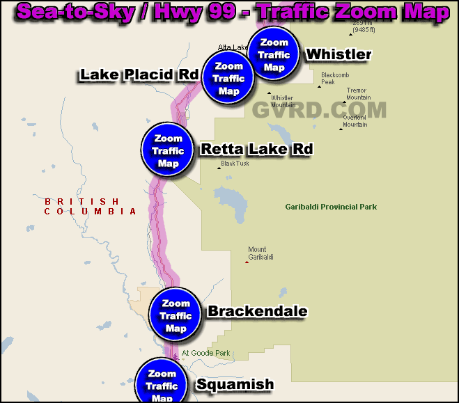 Hwy 99 Daisy Lake Retta Lake Rd Traffic Zoom Map